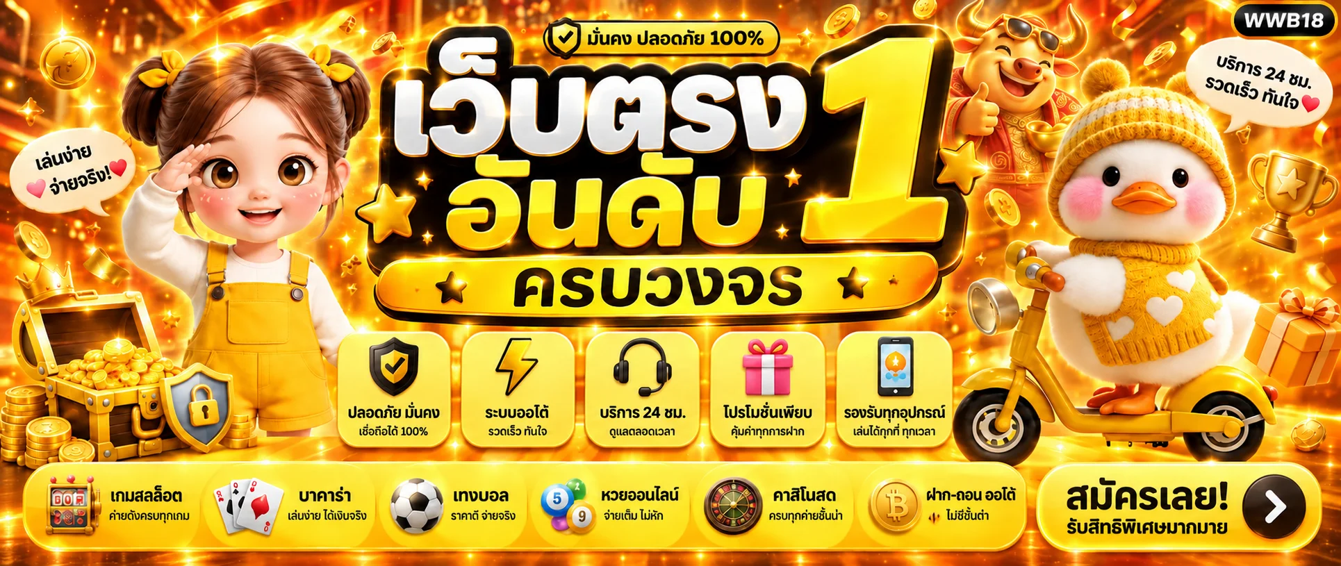 WWB18 เว็บพนันออนไลน์ สล็อต บาคาร่า ครบทุกค่าย